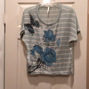 Popsy by F&X sequined graphic short-sleeved top